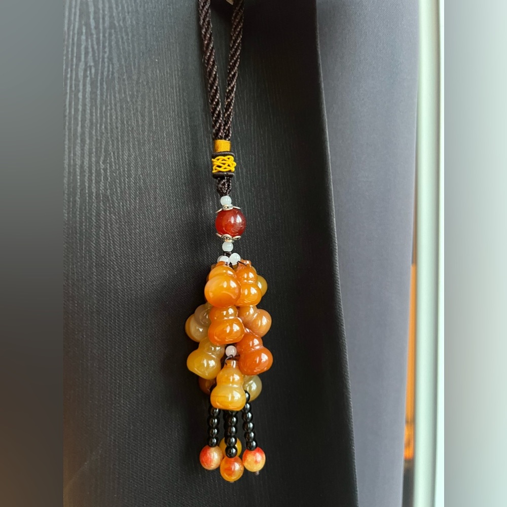 Red Agate, Rear View Mirror charm, car accessory.